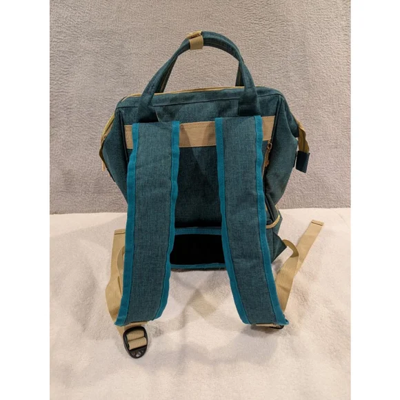 V-Coool Professional Cooler Bag Baby Bag Teal Beige Cooling Pocket Tote Backpack - Picture 3 of 15